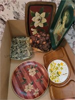 Box of decorating plates and trays