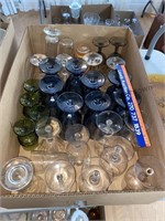 Box lot of glasses & stemware.