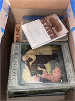 Box lot of books & old bible