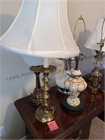 4 lamps, non match and 2 have missing shades