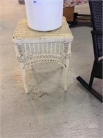 Small square or white wicker plant stand