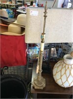 Candlestick lamp base with double tassel no shade