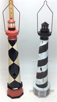 2 LIGHTHOUSE BIRD FEEDERS, 21’’