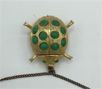 Vintage AMCHRON Green Ladybug Watch Pendant