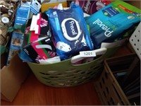 Laundry Basket w/ Bathroom Items