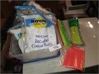 Small Tote w/ Cotton Balls & Fuzzy Sticks