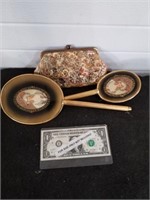 Vintage Mirror Brush and coin purse
