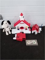 Snoopy motorized tooth brush, coin bank, snow