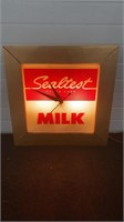 Vintage Sealtest Milk lighted advertising clock