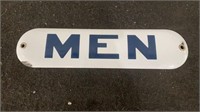 10 inch vintage porcelain Men restroom sign