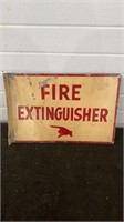 Antique hand painted Fire Extinguisher galvanized
