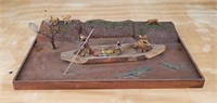 Tribe Hunting From Canoe Diorama