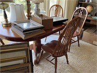 Oak Pedestal Table & 4 Chairs