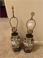 Pair of China Floral Lamps