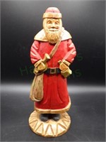 12" Wooden carved, rustic  Santa Claus