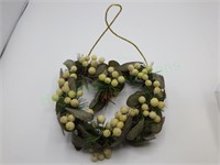 Faux Mistletoe Mini Wreath in Gold Box