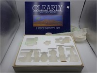 Clearly 24% Lead Crystal 9 Piece Nativity Set