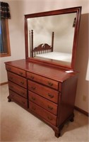 8 Drawer Lowboy Mirrored Dresser