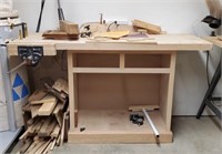 23" x 62" Woodworking Table with Vise