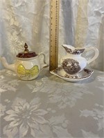 VINTAGE SMALL BOWL AND PITCHER AND TEAPOT