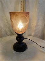12 INCH SWIRL GLASS LAMP