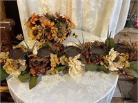 NICE FALL DECOR - CANDLE HOLDER AND BOUQUET