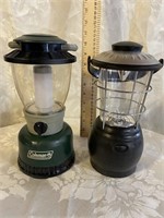 BATTERY OPERATED LAMPS (ONE IS COLEMAN)