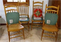 6 Maple chairs w/ cane bottom some repair needed