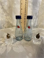 CLEARLY CANADIAN SALT/PEPPER SET AND CRYSTAL SET
