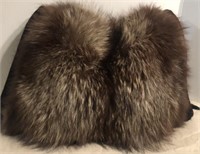 Vintage Fur Muff,  Appears to be Silver Fox,