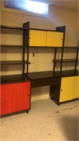 Mid Century Modern Bookcase, 65” T x 82” W x 15.5