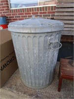Galvanized Trash Can with Lid - Pick up only
