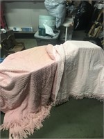 Vintage Pink Channel Twin Bedspreads