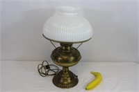 Vintage Brushed Brass Faux Oil Lamp