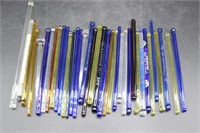 Collection of Glass Swizzle Sticks