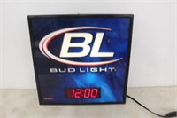Bud Light lighted clock sign