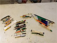 Fine line fountain pen, bullet pencils, vintage