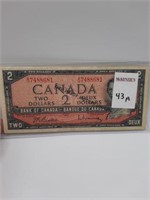 1954 DEVILS FACE $2 CANADIAN BILL – HARD CASE GEM