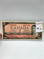 1954 DEVILS FACE ?? $2 CANADIAN BILL – HARD CASE