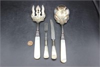 ASCo. Sterling & Mother of Pearl Handled Servers