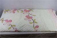 Vintage Pink & White Floral Quilt