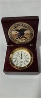 Vintage NRA Wooden Case Quartz Clock