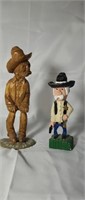 Carved Wooden Cowboy Figurines