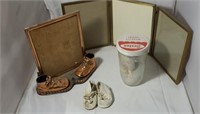 Vintage and Bronzed Baby Shoes and Frames