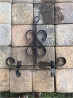 Vintage mid century Gothic wrought iron wall