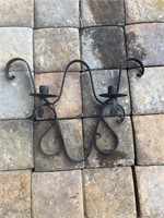 Vintage Mid Century gothic wrought iron wall