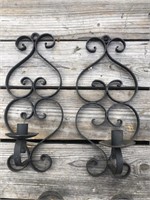 Vintage Mid Century gothic wrought iron wall
