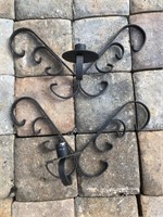 Vintage Mid Century Wrought Iron pair of  wall