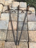 Vintage mid Century gothic wrought iron swords