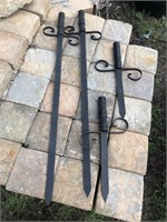 Vintage Mid Century lot of wrought iron swords